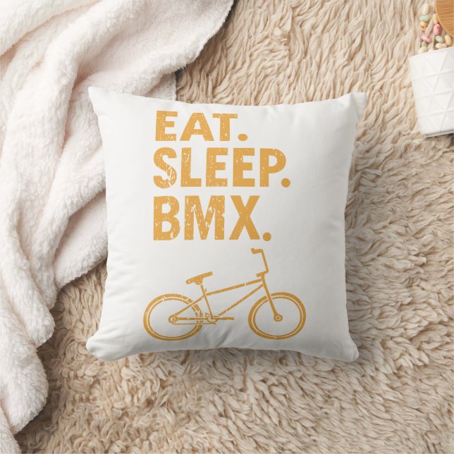Eat, Sleep, BMX Throw Pillow (Blanket)