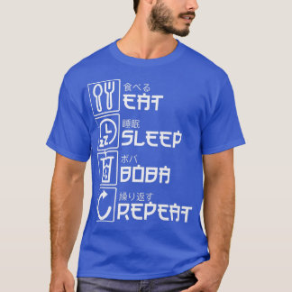 Eat Sleep Boba Repeat Anime Bubble Tea Manga Otaku T-Shirt