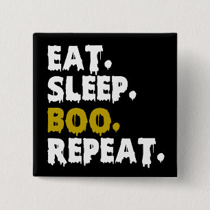 Eat Sleep Boo Repeat - Funny Halloween 2022 2 Inch Square Button