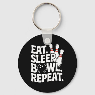 Eat Sleep Bowl Repeat 1 Keychain