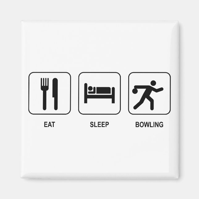 Eat Sleep Bowling Magnet (Front)