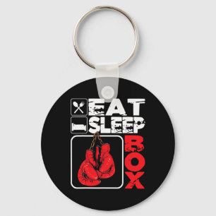 Eat Sleep Box - Boxing Lover Gym Boxer Kickboxing Keychain