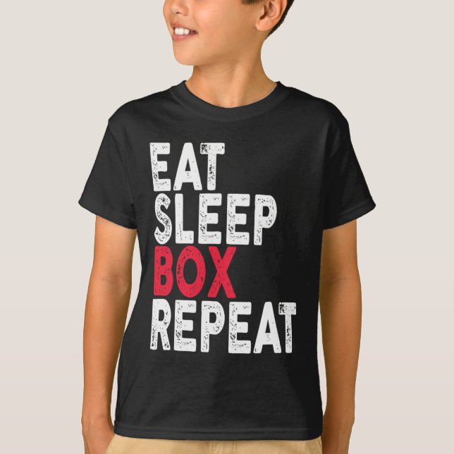 Eat Sleep Box Repeat Boxing Tee  (Front)