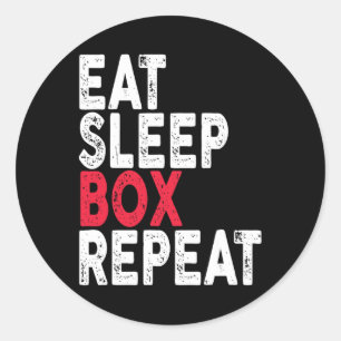 Eat Sleep Box Repeat Boxing Tee  Classic Round Sticker