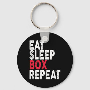 Eat Sleep Box Repeat Boxing Tee  Keychain