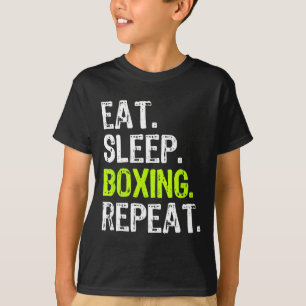 Eat Sleep Boxing Repeat Box Coach Fan Funny T-Shirt