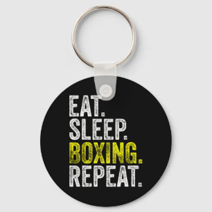 Eat Sleep Boxing Repeat Boxer Fighter Fighting Wor Keychain