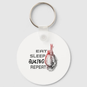 Eat Sleep Boxing Repeat Boxing Enthusiast  Keychain