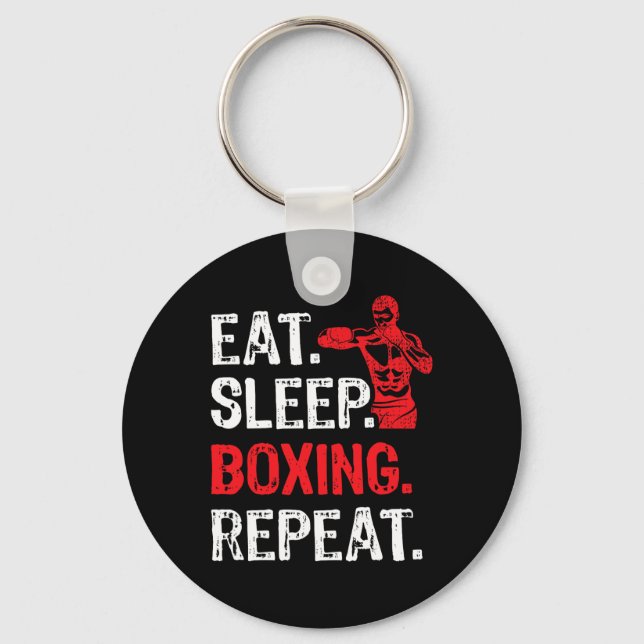 Eat Sleep Boxing Repeat Boxing Player Funny  Keychain (Front)