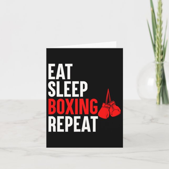 Eat Sleep Boxing Repeat  Card (Front)
