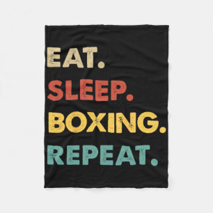 Eat Sleep Boxing Repeat Funny Boxing Lover  Fleece Blanket