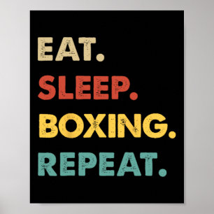 Eat Sleep Boxing Repeat Funny Boxing Lover  Poster