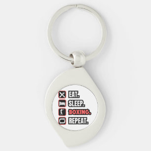 Eat Sleep Boxing Repeat Keychain