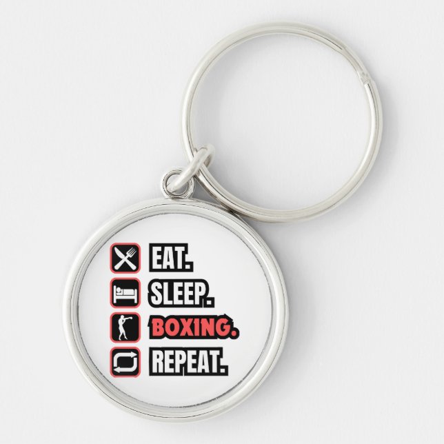 Eat Sleep Boxing Repeat Keychain (Front)