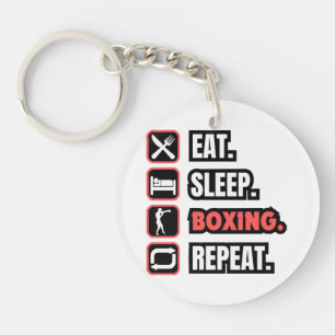 Eat Sleep Boxing Repeat Keychain