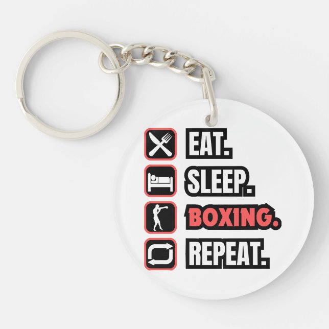 Eat Sleep Boxing Repeat Keychain (Front)