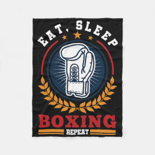 Eat Sleep Boxing Repeat Mma Kickboxing Boxer  Fleece Blanket