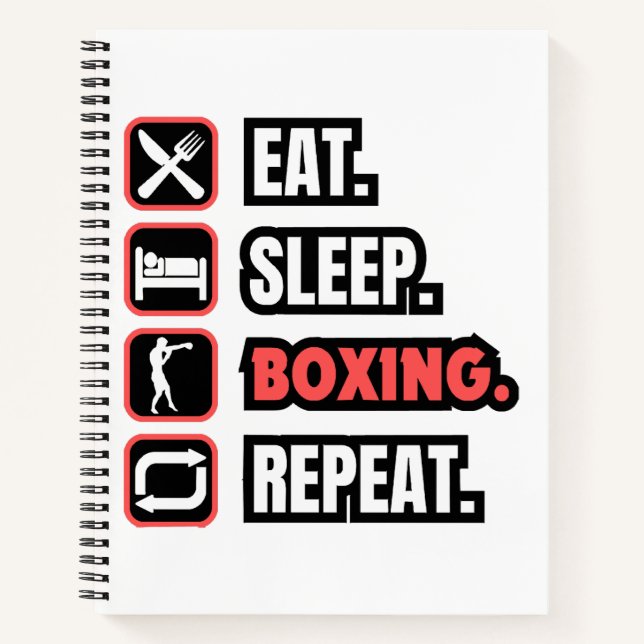Eat Sleep Boxing Repeat Notebook (Front)