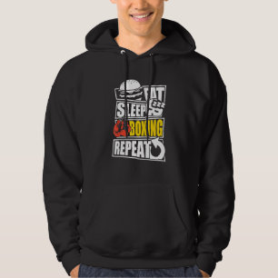 Eat Sleep Boxing Repeat player or coach Hoodie
