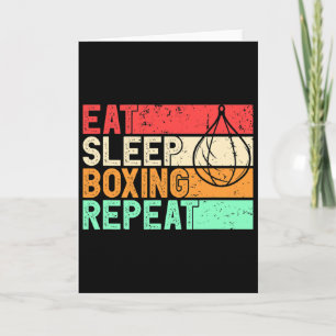 Eat Sleep Boxing Repeat Retro Mma Fighter Kickboxi Card