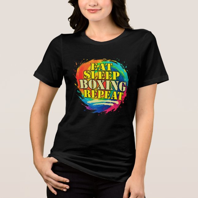 eat sleep boxing repeat Tri-Blend shirt (Front)