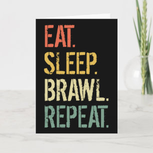 Eat Sleep Brawl Repeat Stars Funny Video Gamer Gam Card