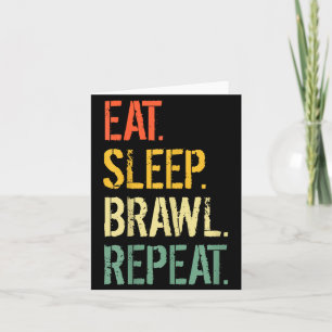 Eat Sleep Brawl Repeat Stars Funny Video Gamer Gam Card