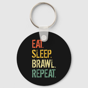 Eat Sleep Brawl Repeat Stars Funny Video Gamer Gam Keychain