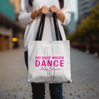 Eat Sleep Breath Dance Silhouette Pink and White