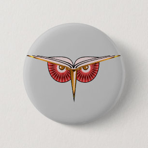 Eat Sleep Breathe Books Owl Button