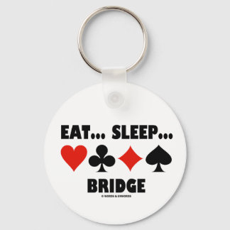 Eat... Sleep... Bridge (Bridge Humour Card Suits) Keychain