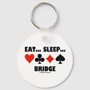 Eat... Sleep... Bridge (Bridge Humour Card Suits) Keychain