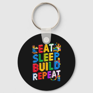 Eat Sleep Build Repeat Master Builder Building Bri Keychain