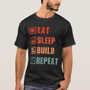 Eat Sleep Build repeat Master Builder Funny Buildi T-Shirt