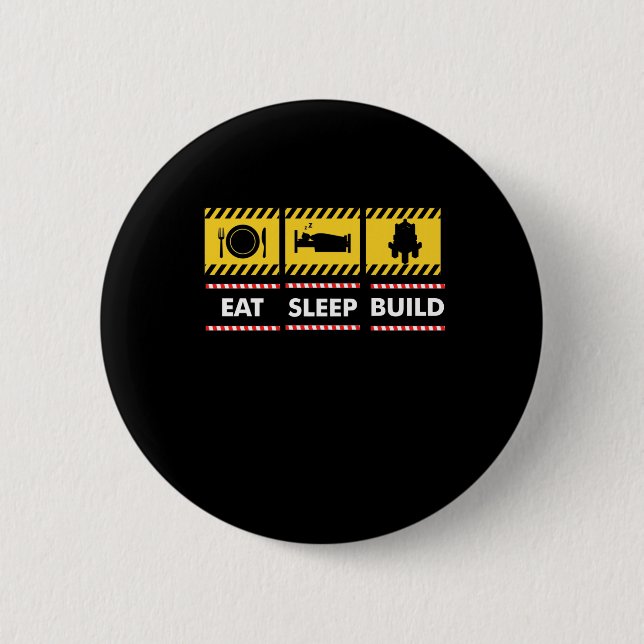 Eat Sleep Build Toy Brick 2 Inch Round Button (Front)