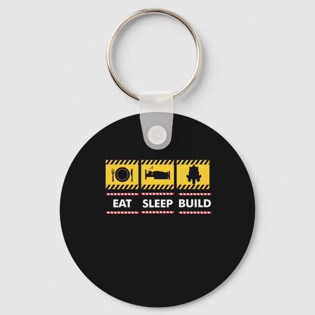 Eat Sleep Build Toy Brick Keychain (Front)