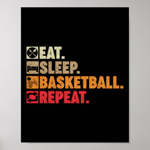 Eat Sleep Bysketbyll Repeat Boy Girl Bysketbyll Pl Poster