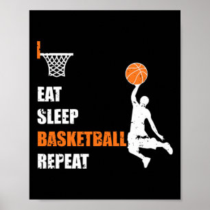 Eat Sleep Bysketbyll Repeat Bysketbyll Boys And Gi Poster