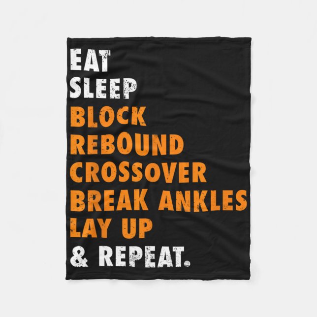 Eat Sleep Bysketbyll Repeat Fun Gift For Bysketbyl Fleece Blanket (Front)