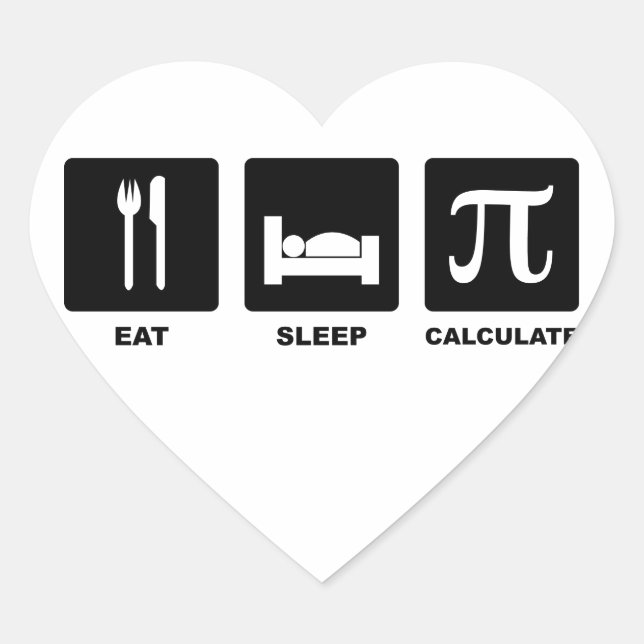 Eat Sleep Calculate Heart Sticker (Front)