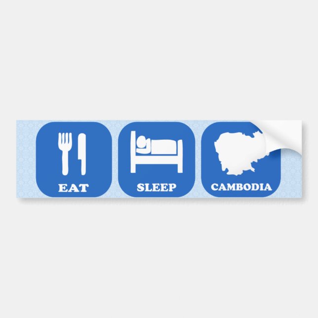 Eat Sleep Cambodia Bumper Sticker (Front)