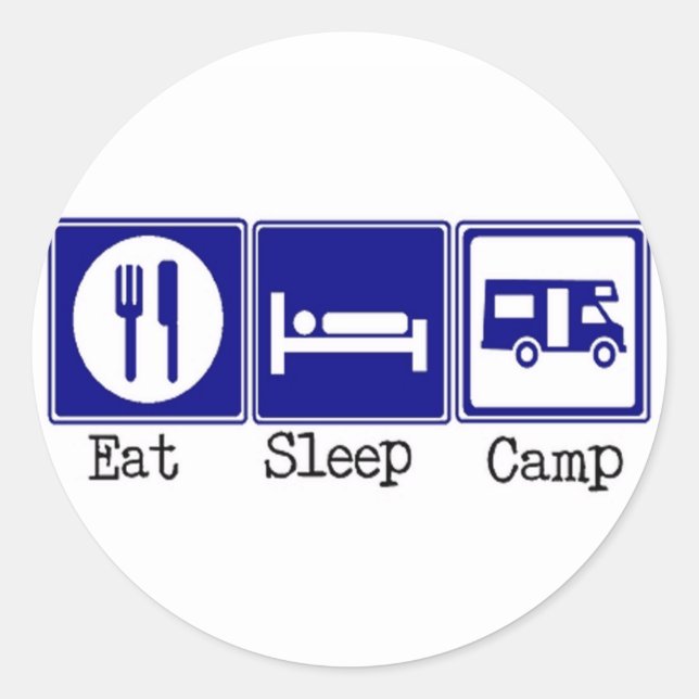 Eat. Sleep, Camp Classic Round Sticker (Front)