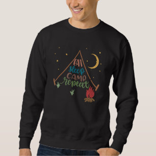 eat sleep camp repeat campfire bushcraft outdoor h sweatshirt
