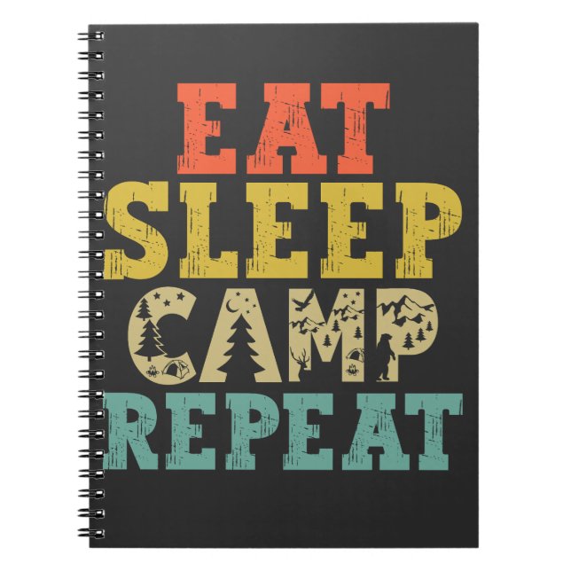 Eat Sleep Camp Repeat Camping Lover Notebook (Front)