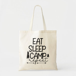 Eat Sleep Camp Repeat Funny Tote Bag