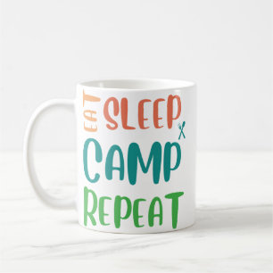 Eat Sleep Camp Repeat – The Ultimate Camping Life Coffee Mug