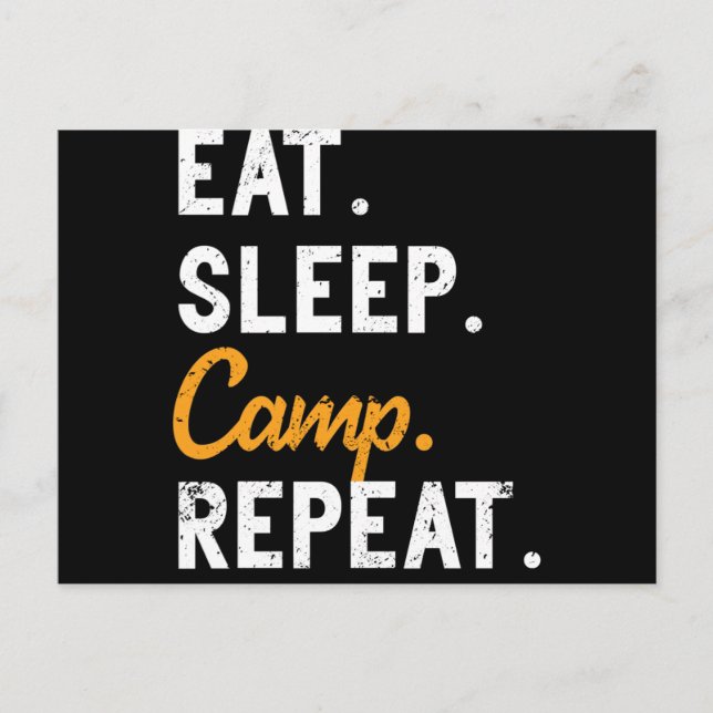 Eat Sleep Camp Repeat Travel Camper Nature Camping Postcard (Front)
