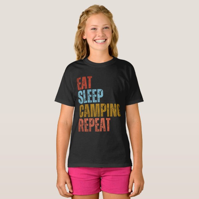 EAT SLEEP CAMPING REPEAT T-Shirt (Front Full)