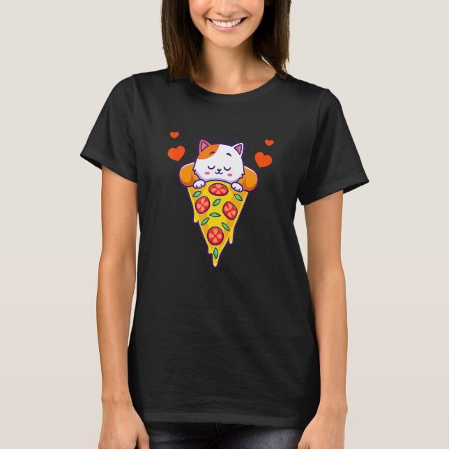 Eat Sleep Cat Pizza Repeat T-Shirt (Front)