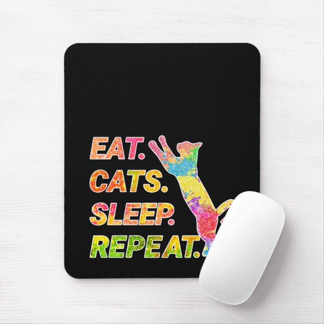 Eat, Sleep, Cats, Repeat Clipboard Mouse Pad (With Mouse)